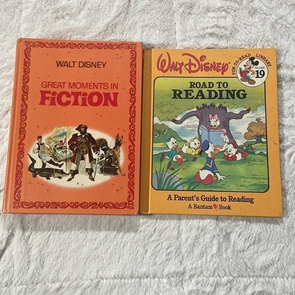 Lot of two vintage Disney hardback books Walt Disney great moments in fiction - Picture 1 of 10